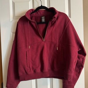 Avia Burgundy Quarter-Zip Top
